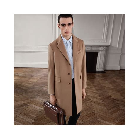 burberry prorsum wool coat camel mens|Wool Cashmere Tailored Coat in Camel .